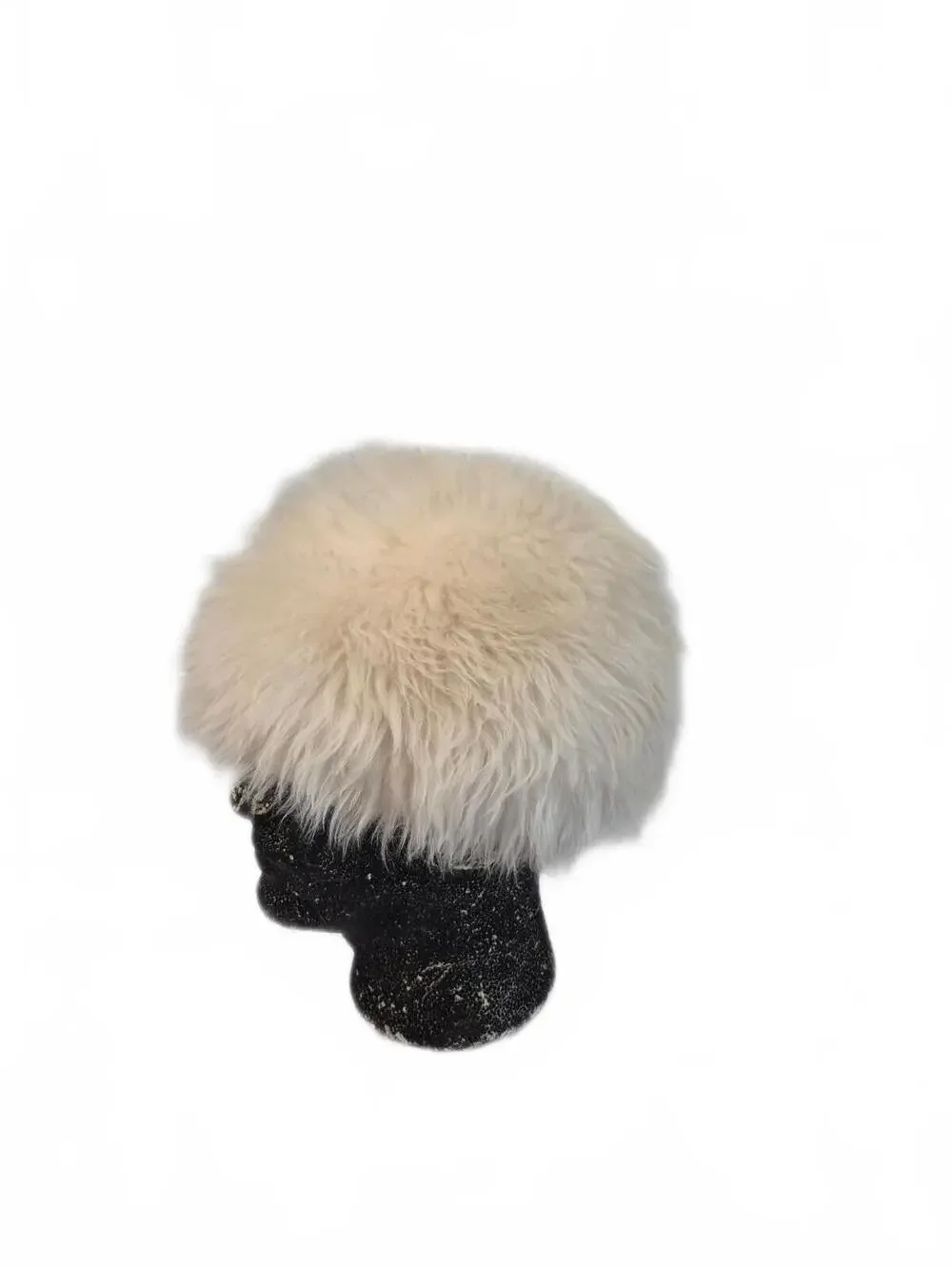 Vintage Ivey’s Greenville Ivory Cream Fluffy Fur Hat Retro Winter Statement Hat